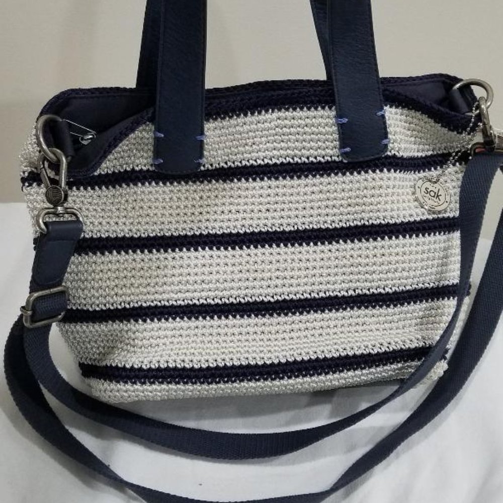 Sak Purse Navy Blue and White